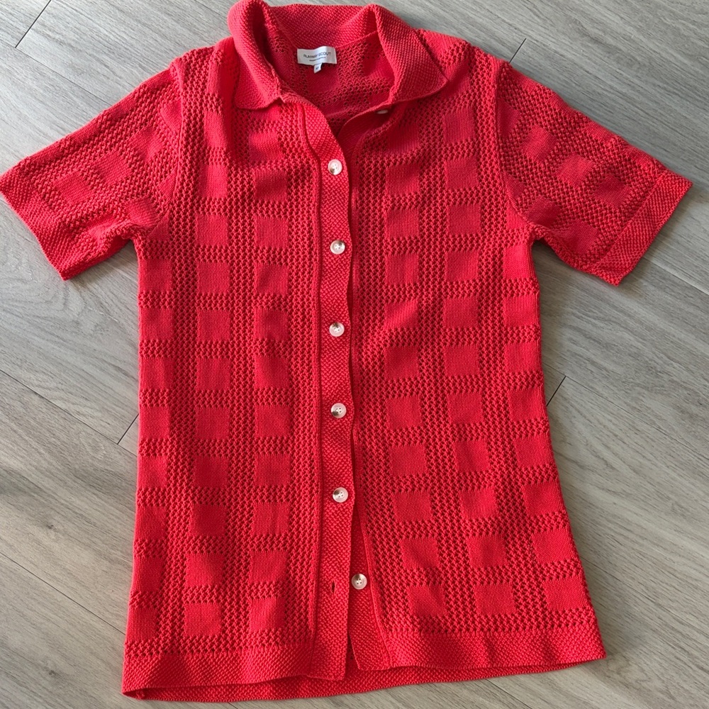 Runway Scout red cotton knit cover up / dress